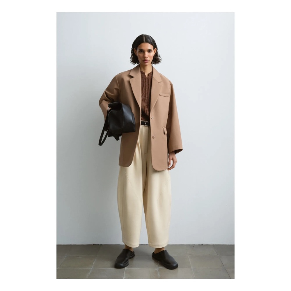CORDERA 
Oversized Rain Blazer Jacket | Camel